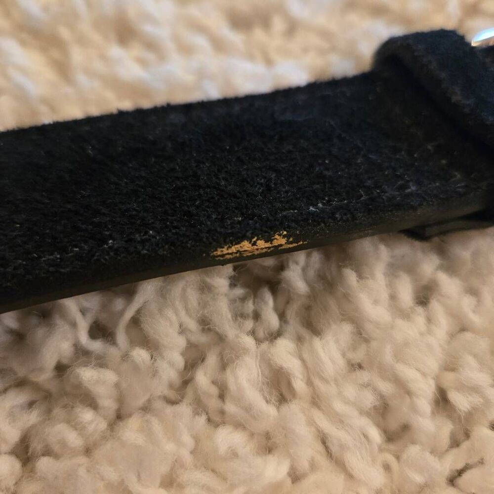 Black Suede Leather Belt M/L - Picture 7 of 7